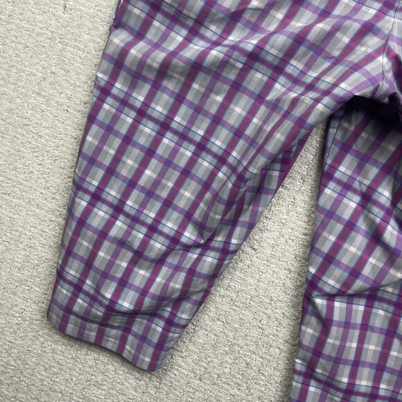 Adidas Capri Pants Womens Plaid Mid Rise Climalite Golf Athletic Casual Read - Picture 12 of 13